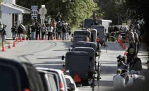 Amish mourners on the way to Robert’s funeral